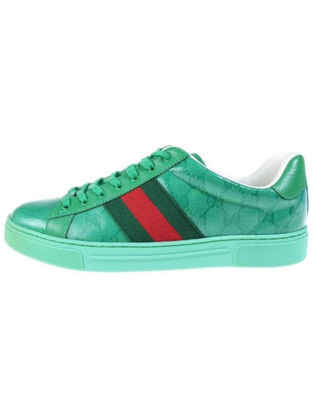 Gucci Ace Crystal GG Canvas Low-Top Sneakers Green